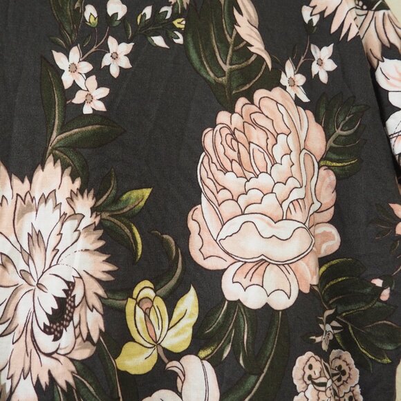 LOFT Floral Split Neck Blouse sz S - Picture 4 of 4